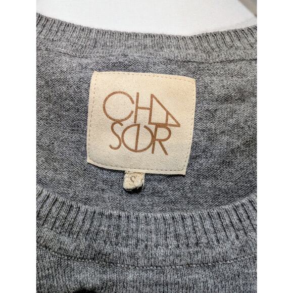 Chaser Gray Skull Knit Sweater Cotton Cashmere Size Small - Picture 4 of 6